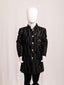 Midnight Black Vertical Sequin Striped Sherwani Set