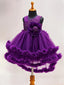 Girls Purple Sequin High-Low Ruffle Net Party Frock