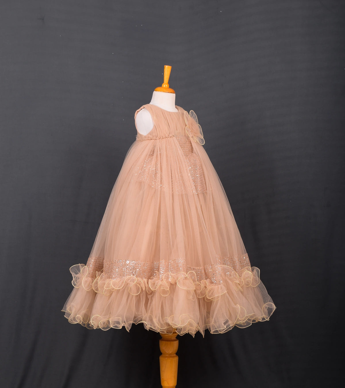 Golden Champagne Sparkle Ball Gown