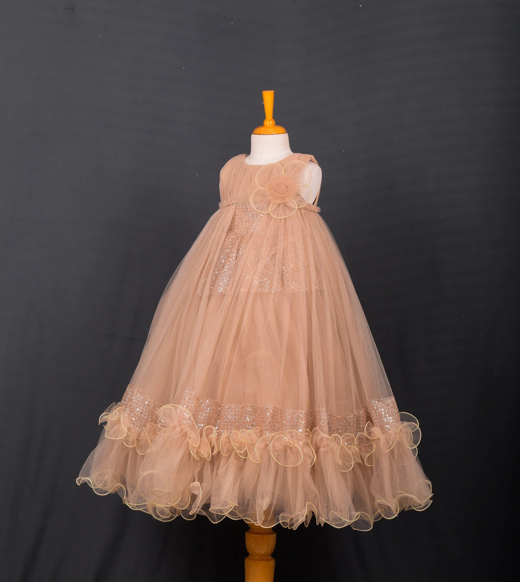 Golden Champagne Sparkle Ball Gown