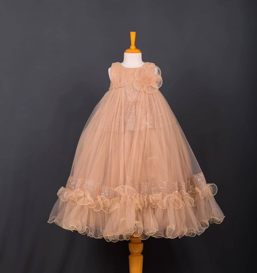 Golden Champagne Sparkle Ball Gown