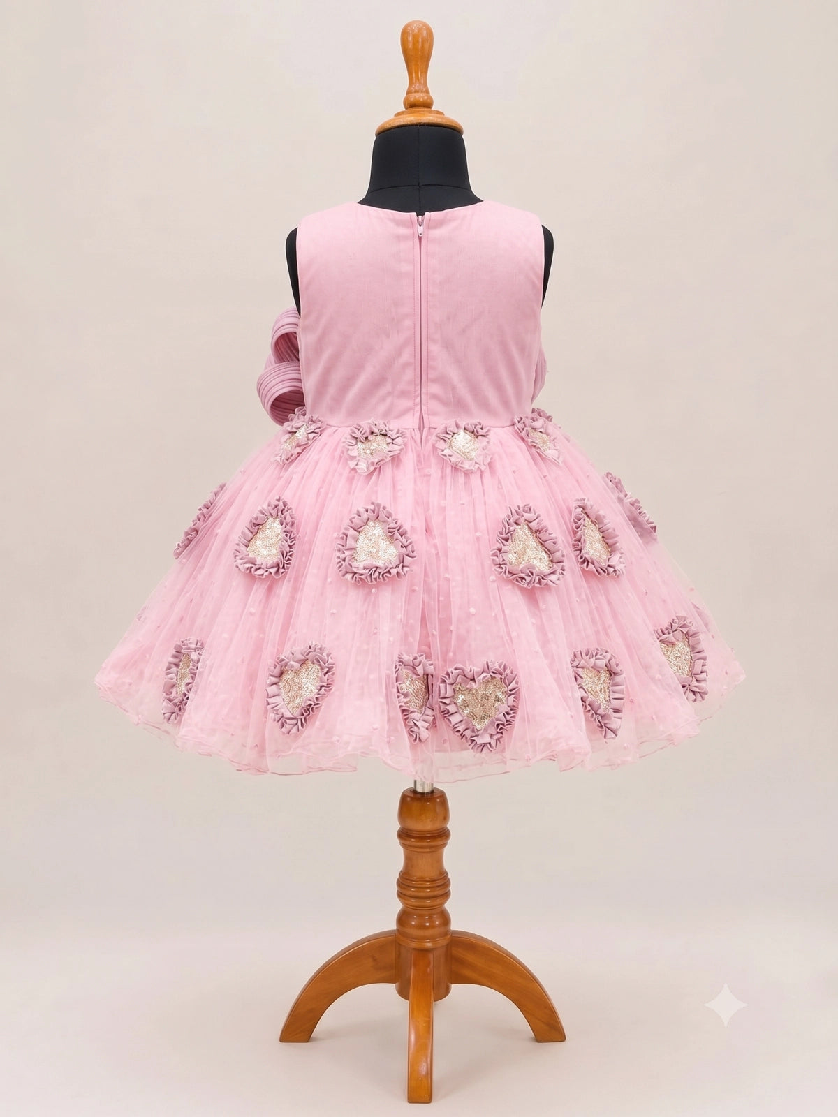 Pink Floral Embellished Party Wear Frock for Girls