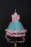 Sky & Pink Blossom High-Low Frock