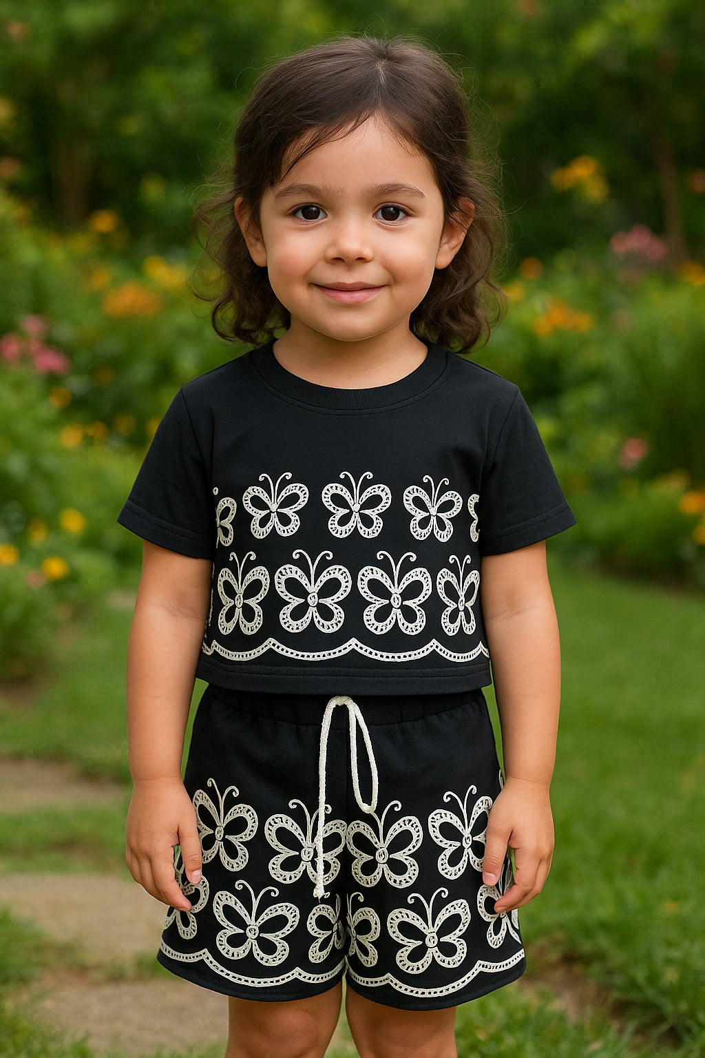Charm Black Butterfly Printed Co-ord set Main image