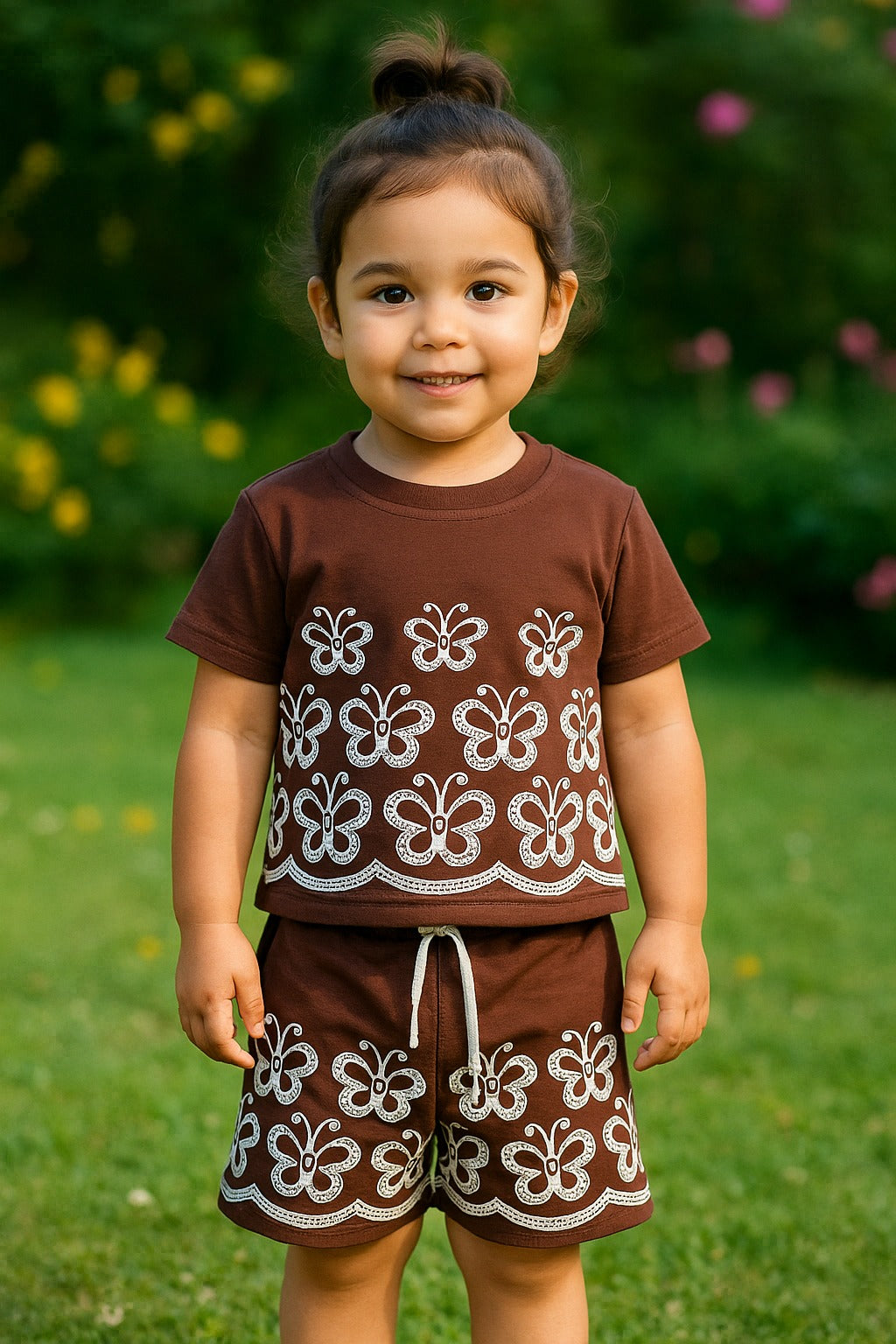 Charm Coffee Butterfly Printed Co-ord set Main image
